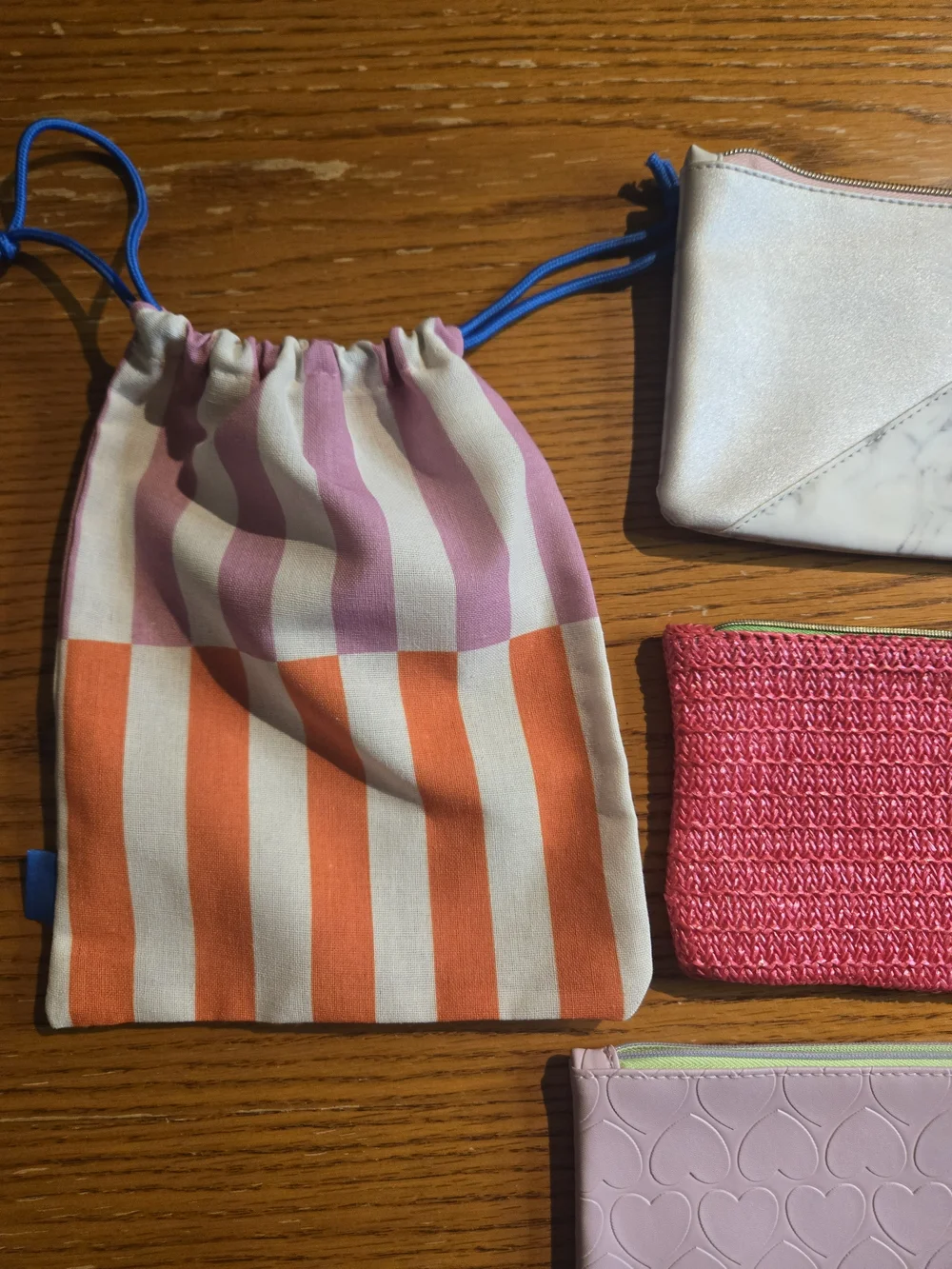 Assorted Makeup Cosmetics Pouches Lot - Pink, Purple, Orange, White